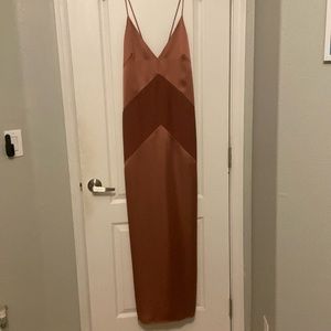 H&M Copper Maxi Dress with Geometric Design